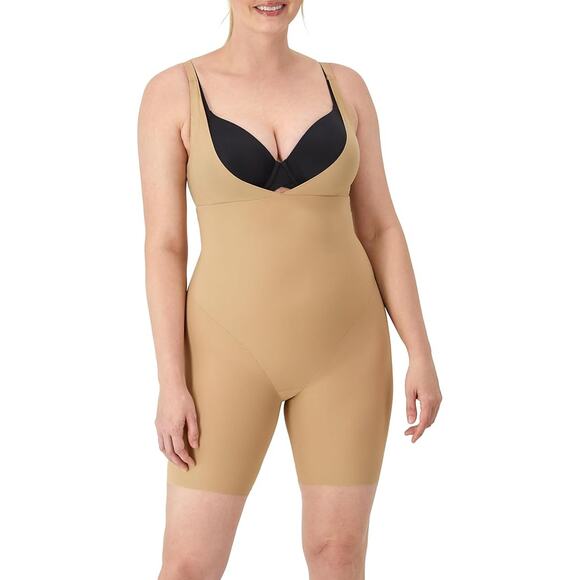 New Maidenform Womens XL Tan Shapewear Tummy Control High Waisted Bodysuit - Picture 1 of 5